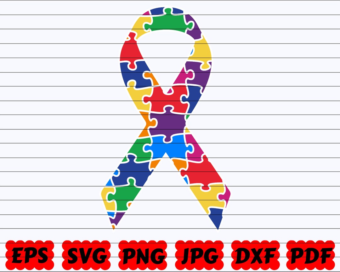 Autism Ribbon SVG Autism SVG Ribbon SVG Autism Cut File Autism Design