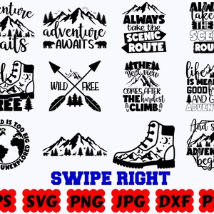 Hiking SVG | Adventure SVG | Nature SVG | Mountains Svg | Travel | Cut Files for Cricut & Silhouette | Svg Eps Dxf Png Jpg | Commercial Use image 7