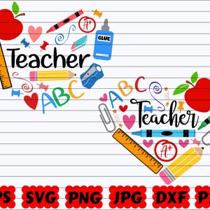 Lehrer Herz SVG | Lehrer-Leben SVG | Lehrer SVG | Herz geschnitten Datei | Schule Herz geschnitten Datei | Schule geschnitten Datei | Zurück zu Schulpng | Lehrerin Shirt | Entwurf