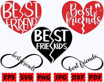 Best Friends SVG | Friendship SVG | Best Friends SVG | Friends Svg | Cut File for Cricut & Silhouette | Svg Eps Dxf Png Jpg | Commercial Use