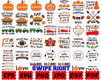 Fall SVG | Autumn SVG | Thanksgiving SVG | Cut Files for Cricut & Silhouette | Quote | Saying | Shirt | Svg Eps Dxf Png Jpg | Commercial Use