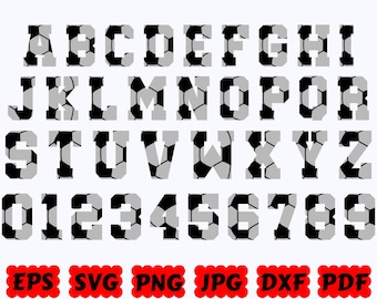 Soccer Font SVG | Soccer Alphabet SVG | Soccer Letters SVG | Soccer Numbers Svg | Soccer Svg | Sport Svg | Cut Files for Cricut & Silhouette