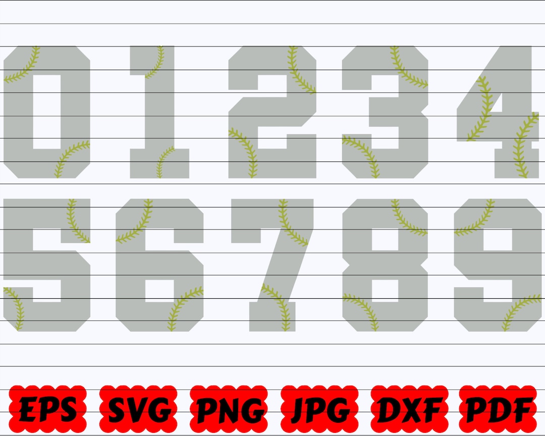 Softball Numbers SVG Numbers SVG Sport Numbers SVG Softball Numbers Cut