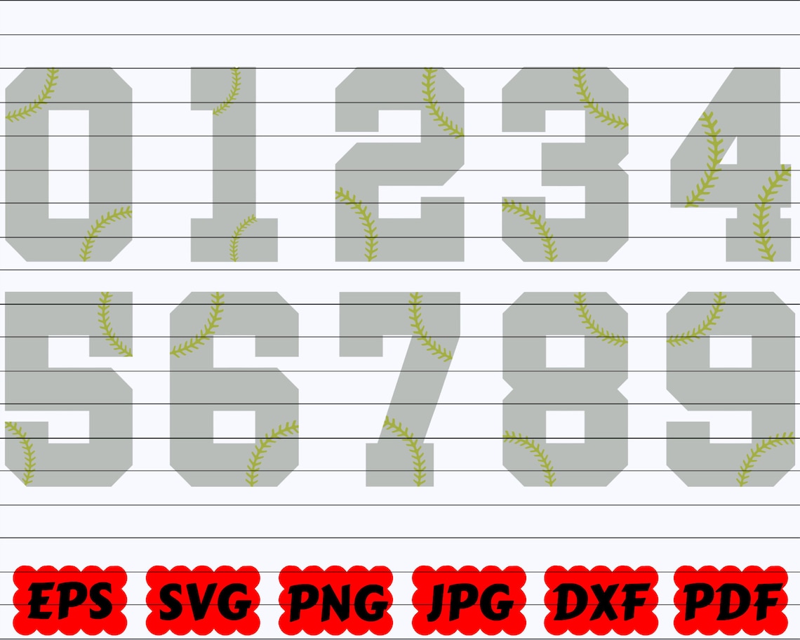 Softball Numbers SVG Numbers SVG Sport Numbers SVG Etsy