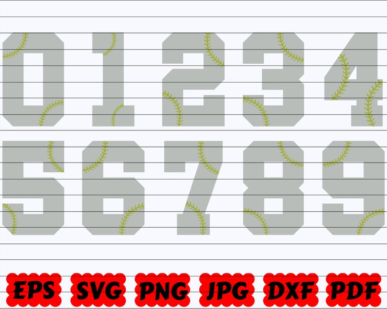 Softball Numbers SVG Numbers SVG Sport Numbers SVG Etsy