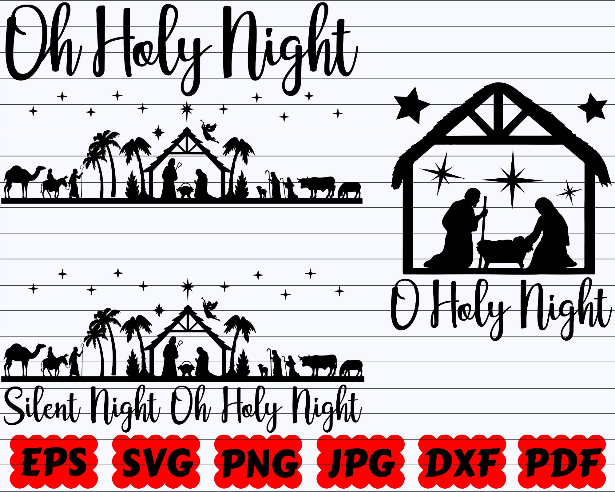 Oh Holy Night SVG Cut File #1 - Snap Click Supply Co.