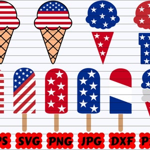4. Juli Eis SVG | Eis SVG | Eis am Stiel SVG | Amerikanisches Eis zwart | USA Eiscreme | Vaterländisches Eiscreme-Svg |Amerika-Svg