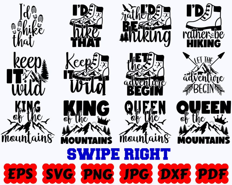 Hiking SVG | Adventure SVG | Nature SVG | Mountains Svg | Travel | Cut Files for Cricut & Silhouette | Svg Eps Dxf Png Jpg | Commercial Use image 3