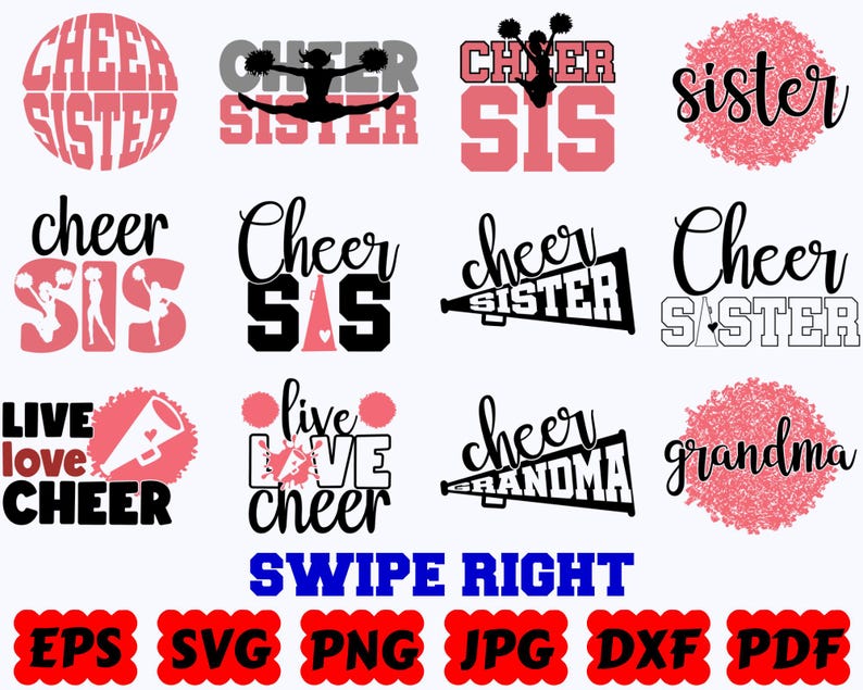 Cheer SVG | Cheerleader SVG | Cheer Mom SVG | Cheerleading Svg | Cheer Life Svg | Sport Svg | Cut Files for Cricut | Svg Eps Dxf Png Jpg image 6
