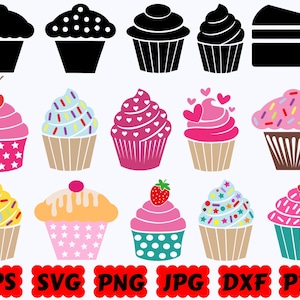 Birthday Cupcake SVG | Birthday SVG | Happy Birthday SVG | Cut Files for Cricut & Silhouette | Svg Eps Dxf Png Jpg Pdf | Commercial Use