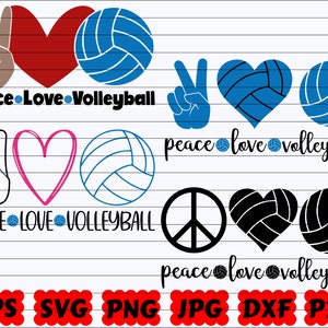 Peace Love Volleyball SVG | Peace Love SVG | Love Volleyball SVG | Peace Volleyball Svg | Peace Svg | Love Svg | Volleyball Cut File | Quote