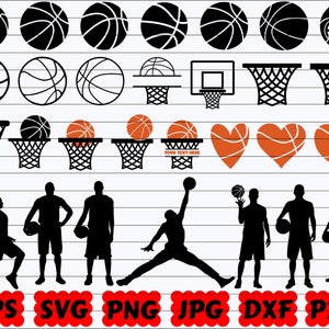 Basketball Silhouette | Sport Silhouette | Basketball Ball SVG | Basketball Player SVG | Basketball Goal SVG | Basketball Net Svg | Hoop Svg