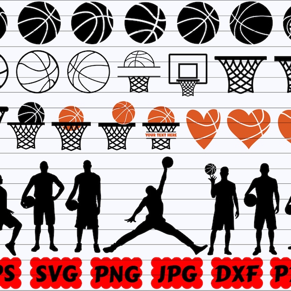 Basketball Silhouette | Sport Silhouette | Basketball Ball SVG | Basketball Player SVG | Basketball Goal SVG | Basketball Net Svg | Hoop Svg