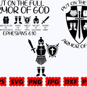 Armadura de Deus SVG | Deus SVG | Jesus SVG | SVG Cristão | SVG Religioso | Arquivos de Corte para Cricut e Silhouette | SVG EPS DXF PNG JPG PDF