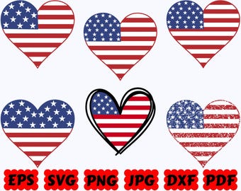 4. Juli Herz SVG | Herz SVG | 4. Juli SVG | Amerika svg | USA Schmuck | Schnittdateien für Cricut & Silhouette | Svg Eps Dxf Png Jpg Pdf