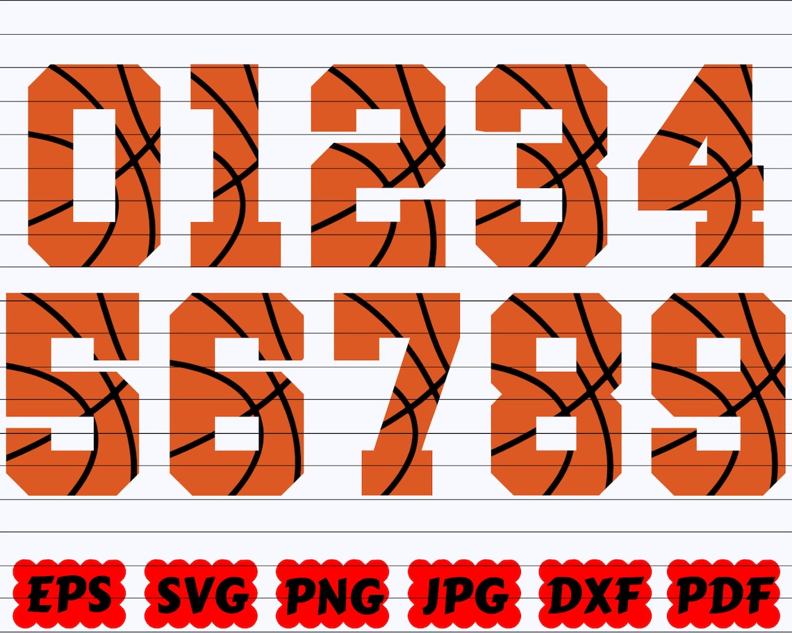 Basketball Numbers SVG Numbers SVG Sport Numbers SVG Etsy