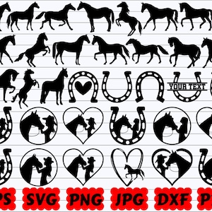 Horse Silhouette | Horse SVG | Horseshoe SVG | Horse Head Svg | Horse Vector | Horse Lover Svg | Horse Cut File| Animal Svg| Horse Heart Svg