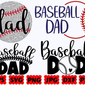 野球パパSVG | 野球SVG | スポーツSVG | CricutとSilhouette用カットファイル | SVG EPS DXF PNG Jpg Pdf | 商用利用
