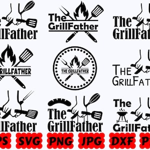 Grillfather SVG | Dad SVG | Father SVG | Dad Life SVG | Father's Day SVG | Pliki do cięcia dla Cricut i Silhouette | SVG Eps Dxf Png Jpg Pdf