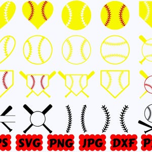 Softbalsilhouet | Softbal-SVG | Sport-SVG | Bestanden knippen voor Cricut & Silhouette | Svg Eps Dxf Png Jpg Pdf | Commercieel gebruik