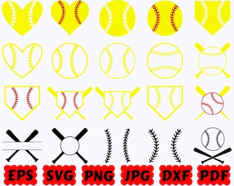 Softball Silhouette | Softball SVG | Sport SVG | Cut Files for Cricut & Silhouette | Svg Eps Dxf Png Jpg Pdf | Commercial Use