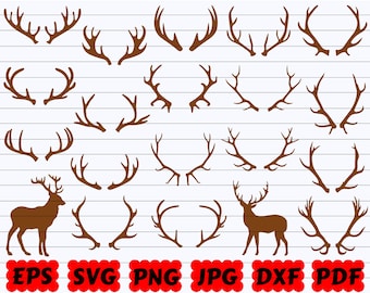 Deer Antler SVG | Deer SVG | Deer Antler SVG Bundle | Antler Svg | Deer Antler Cut File | Deer Antler Clipart| Deer Silhouette | Animals Svg
