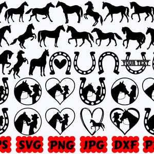 Pferd SVG | Hufeisen SVG | Reiten SVG | Tier geschnitten Datei | Schnittdateien für Cricut & Silhouette | Svg Eps Dxf Png Jpg Pdf | Kommerzielle Nutzung