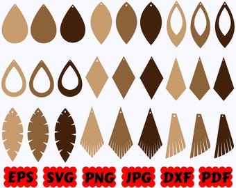 Orecchini impilati SVG / Orecchini in pelle SVG / Orecchini SVG / Lacrime SVG / Gioielli SVG / File di taglio per Cricut e Silhouette / Uso commerciale