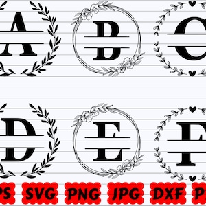 Font Monogram SVG | Wedding Font SVG | Split Monogram Letters SVG | Monogram Font Alphabet Svg | Monogram Svg | Monogram Letter Svg | Font