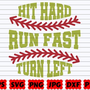 Hard rennen, snel draaien, linksaf SVG | Hit Hard SVG | Snel uitvoeren SVG | Sla linksaf Svg | Softbal bal Svg | Softbal gesneden bestand | Softbal ontwerp-svg