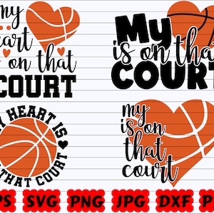 My Heart Is On That Court SVG | Basketball Heart SVG | Basketball Quote SVG | Basketball Design Svg | Basketball Saying| Basketball Cut File