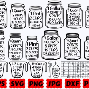 Kitchen Measurement SVG | Measurement SVG | Measuring Cheat Sheet SVG | Kitchen Svg | Baking Svg | Cut Files for Cricut & Silhouette