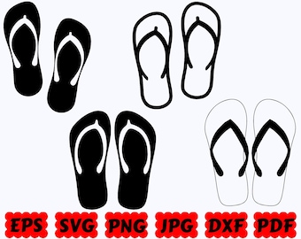 Flip Flops SVG | Flip Flops Silhouette | Summer SVG | Beach SVG | Cut File for Cricut & Silhouette | Svg Eps Dxf Png Jpg Pdf |Commercial Use