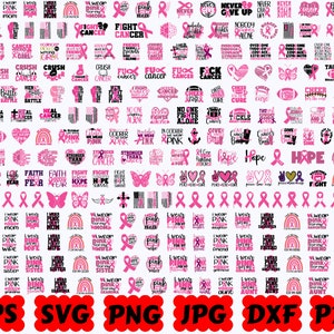 270 Cancer du sein SVG | SVG de sensibilisation au cancer | Cancer SVG | Survivant au cancer Svg | Lutte contre le cancer Svg | Fichier de coupe de cancer | Cancer citation Svg | PNG