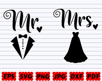 Pan i Pani SVG | Pan SVG | Pani SVG | Pan i Pani Plik Cięty | Pan Pan Młody SVG | Pani Panna Młoda SVG | Projekt Ślubu SVG | Znak Ślubny SVG | Małżeństwo SVG