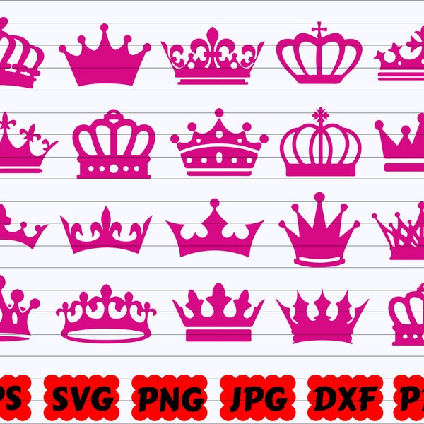 Crown SVG | Crown SVG Bundle | Crown Clipart | Crown Cut File | Crown Silhouette | King Crown Svg | Princess Crown Svg | Birthday Crown Svg