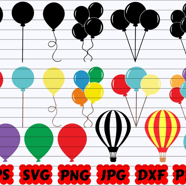 Geburtstag Ballons SVG | Ballon SVG | Luftballon SVG | Ballon Geschnittene Datei | Ballon Clipart | Ballon Silhouette | PartyBallons Svg | Shirt