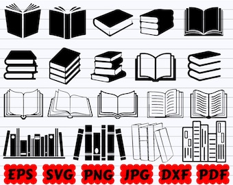 Books SVG | Books SVG Bundle | Books Silhouette | Books Cut File | Book Club SVG | School Svg| Stack of books Svg| Student Svg| Book Clipart