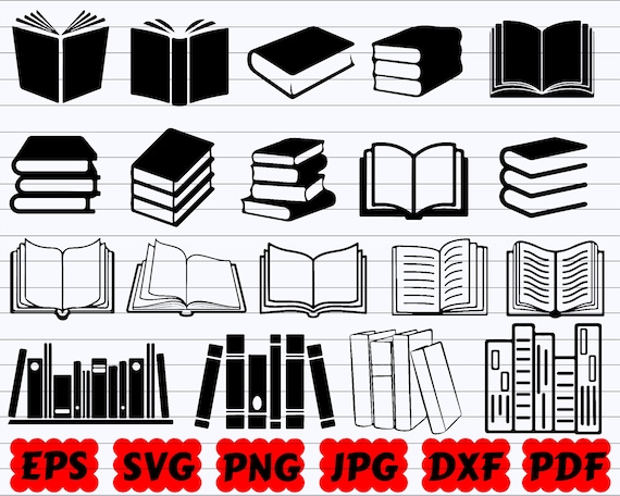 images Stack Of Books Svg books svg books svg bundle books silhouette books cut etsy