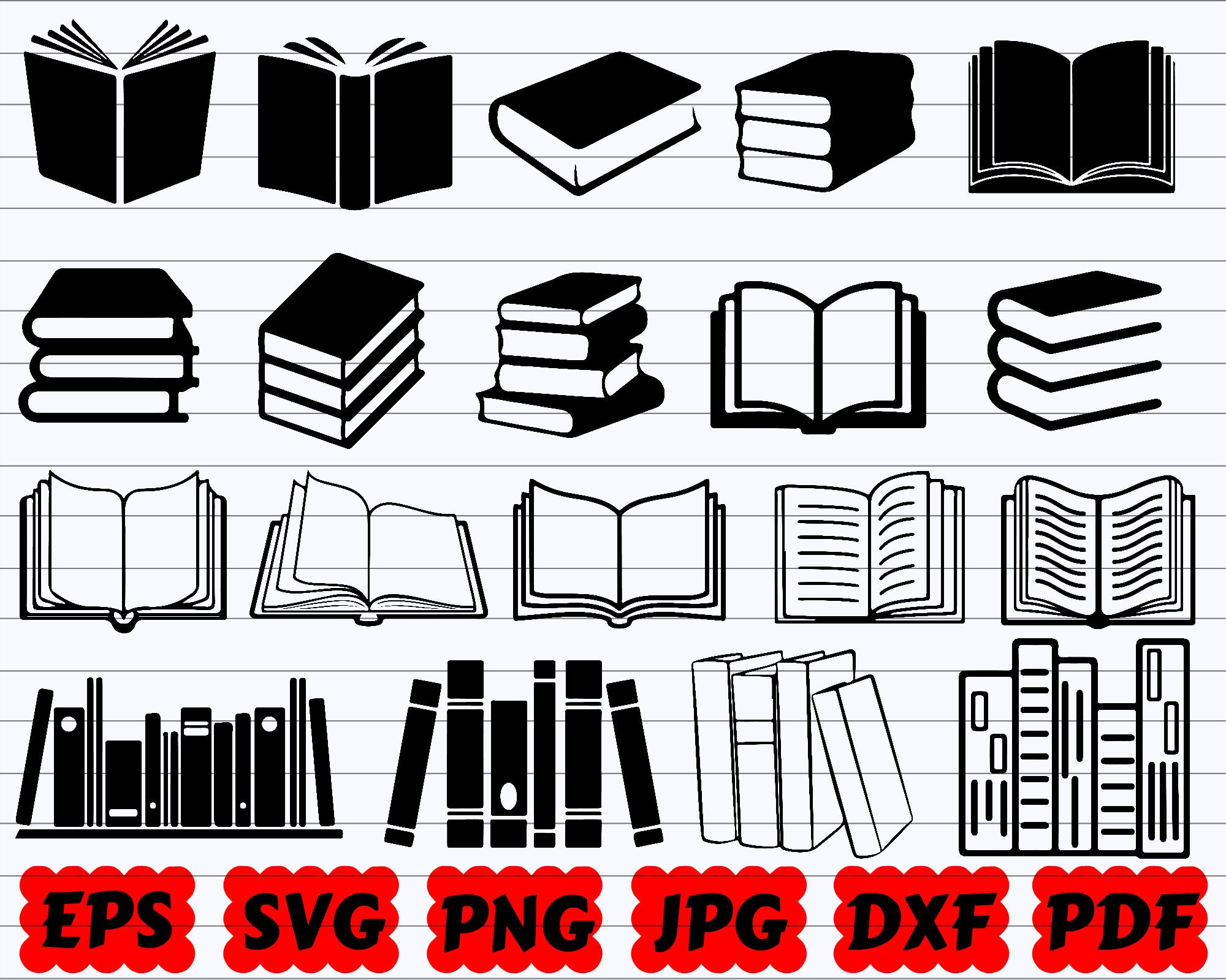 Open book svg/book clipart/book svg/open book silhouette/book cricut cut  files/book clip art/book digital download designs/svg