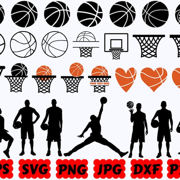 Basketball Silhouette | Basketball SVG | Sport SVG | Schnittdateien für Cricut & Silhouette | Svg Eps Dxf Png Jpg Pdf | Kommerzielle Nutzung