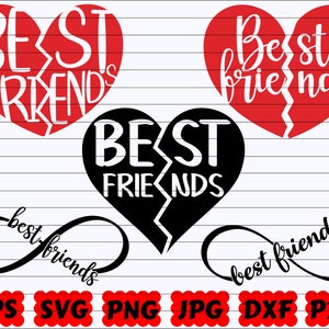 Best Friends SVG | Best Friends Heart SVG | Best Friends Cut File | Best Friends Symbol SVG | Best Friends Clipart | Best Friends Shirt Svg