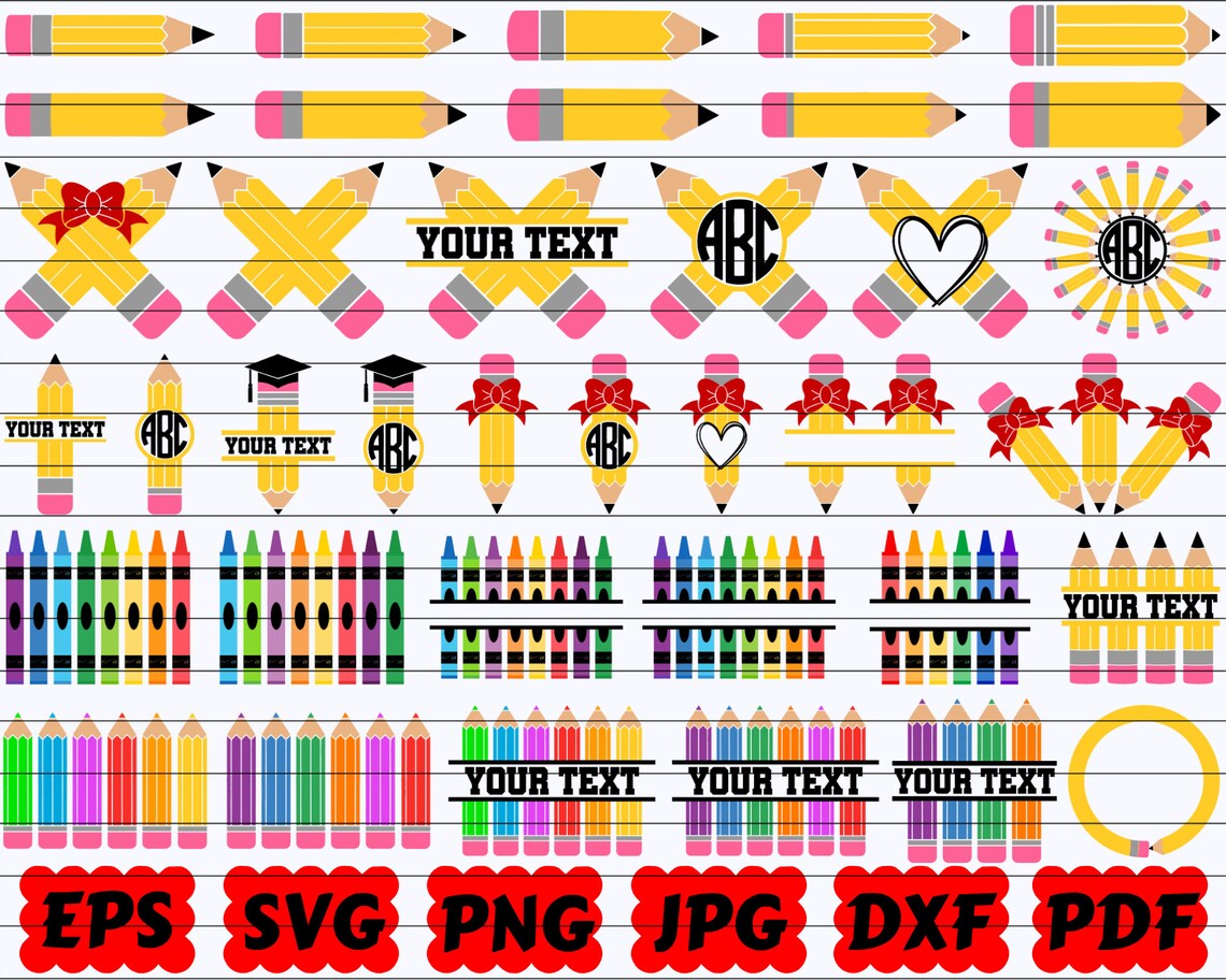 School Supplies SVG School SVG Back to School SVG School Etsy