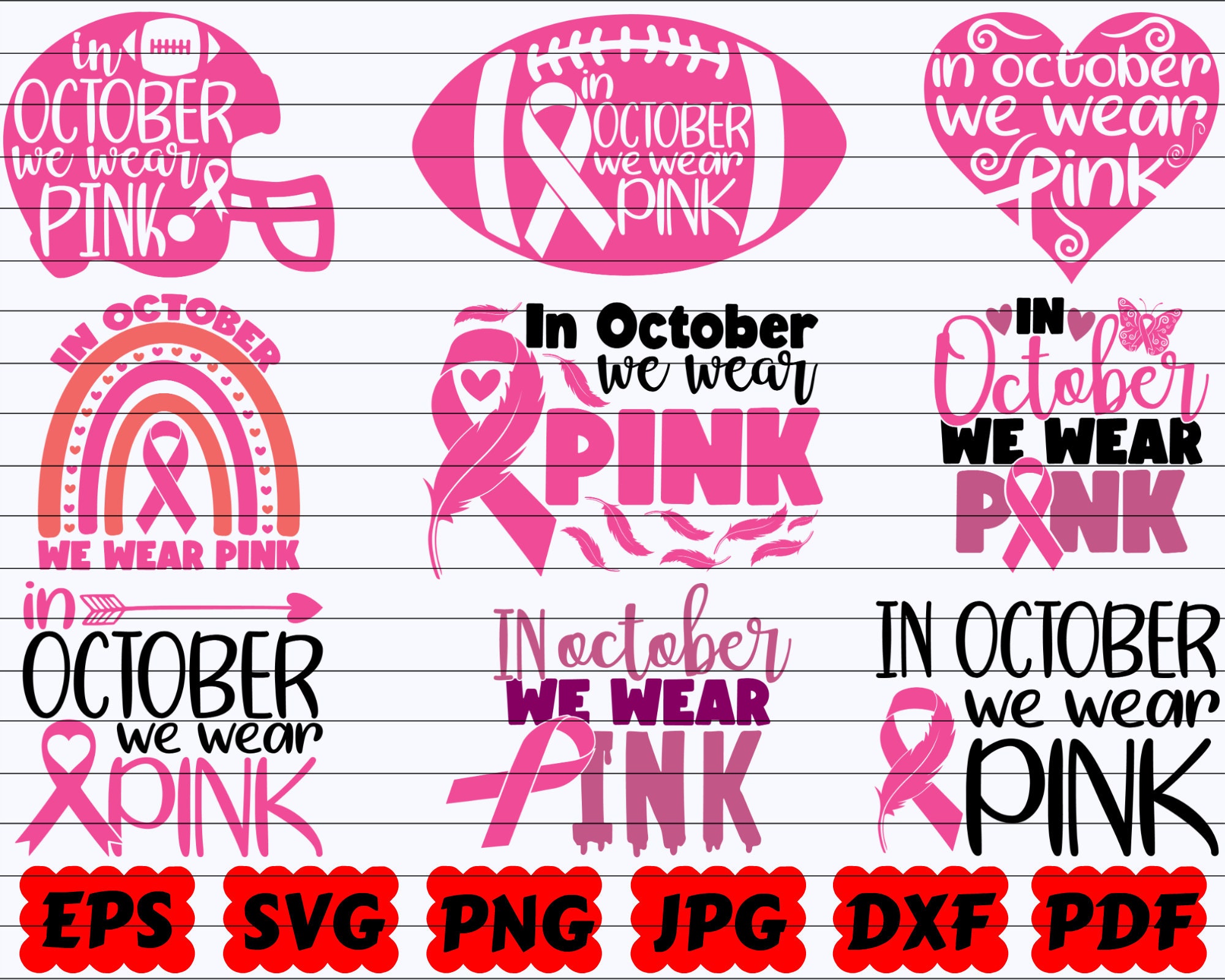 In October We Wear Pink SVG We Wear Pink SVG October SVG Etsy