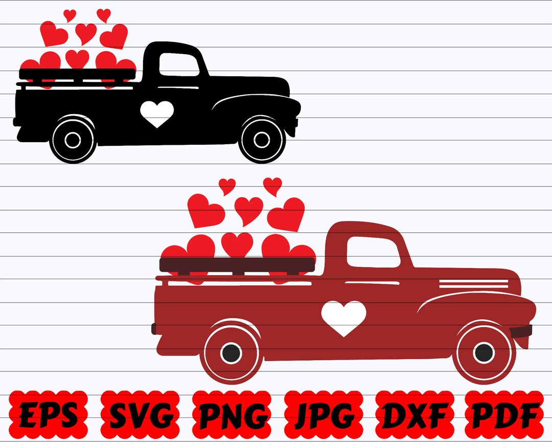 Valentine Trucks SVG | Valentines Trucks Cut File| Valentine's Day SVG ...