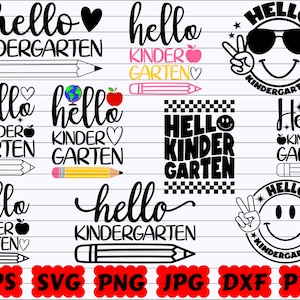 Hello Kindergarten SVG | Kindergarten SVG | Back To School SVG | School Svg | School Grade Svg | First Day Of School Svg | Hello Grade Svg