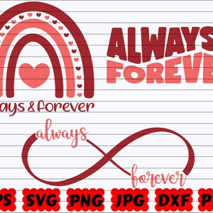 Always And Forever SVG | Forever And Always SVG | Always SVG | Forever Svg | Rainbow Svg | Valentines Cut File| Valentines Quote Svg| Saying