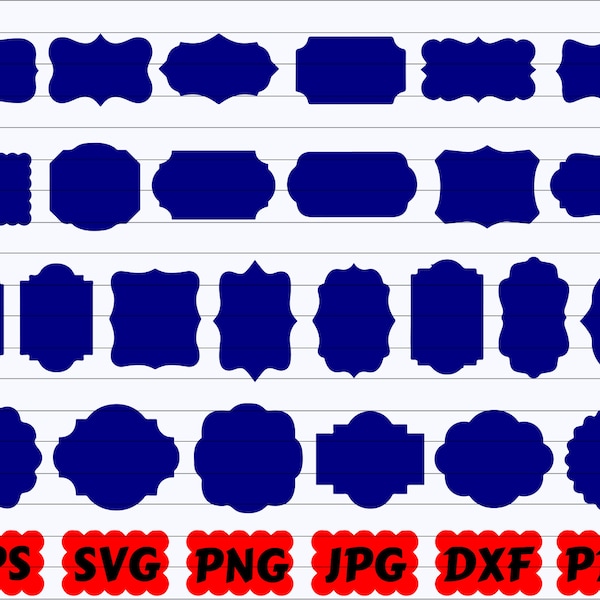 Marcos SVG / Etiquetas SVG / Etiqueta SVG / Formas Svg / Marco y bordes Svg / Etiquetas Archivo de corte / Archivo de corte de etiquetas / Archivo de corte de marcos / Silueta de marcos
