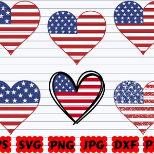4th Of July Heart SVG | Heart SVG | American Heart Flag SVG | Usa American Flag Heart Svg | Heart Flag Svg | Usa Heart Svg | Patriotic Heart