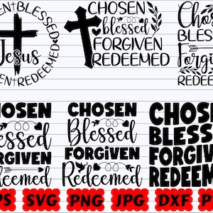 Escolhido Abençoado Perdoado Resgatado SVG | SVG escolhido | Abençoado SVG | Perdoado SVG | Svg resgatado | Svg Religioso | Cristão Svg | Jesus SVG